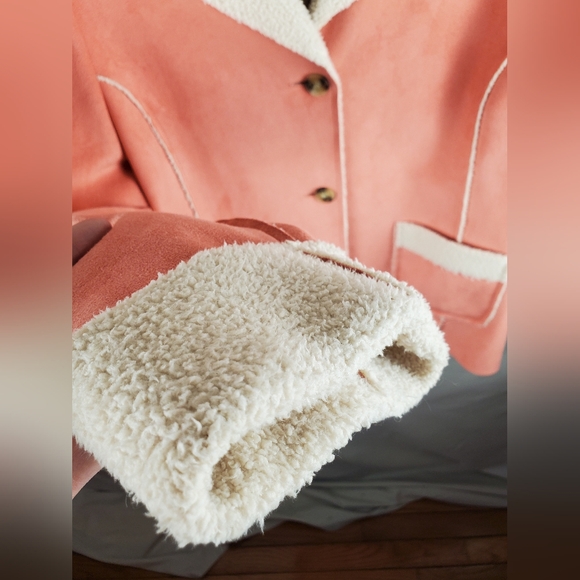 J. Jill Coral/Pink and Cream Teddy Jacket - Picture 5 of 9